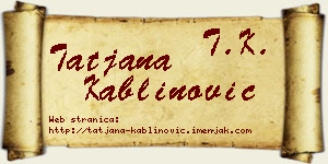Tatjana Kablinović vizit kartica